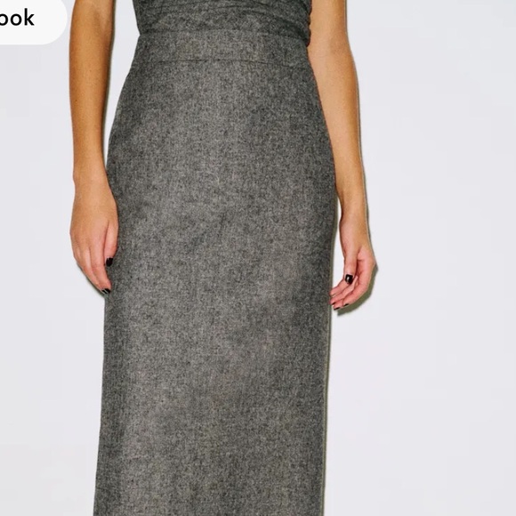 Reformation Lydia Skirt Charcoal Wool